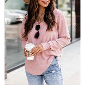 Waffle knit top from Pink Lily